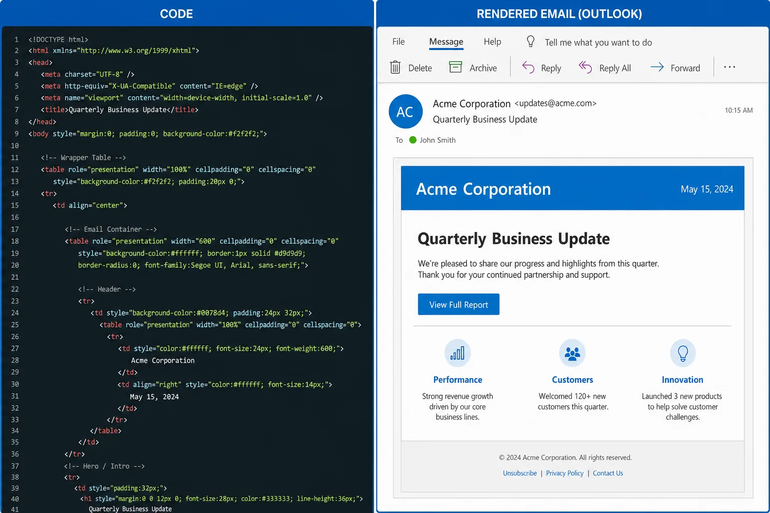 Illustration for Best HTML Email Templates Compatible With Outlook: How to Choose, Fix, and Test Outlook HTML Email Templates