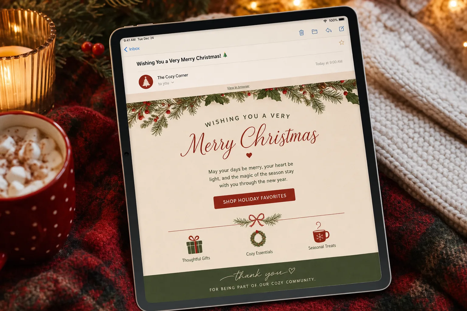 Illustration for Christmas Email Template Ideas: Gift Guides, Offers, Greetings, and Subject Lines for Peak-Season Campaigns