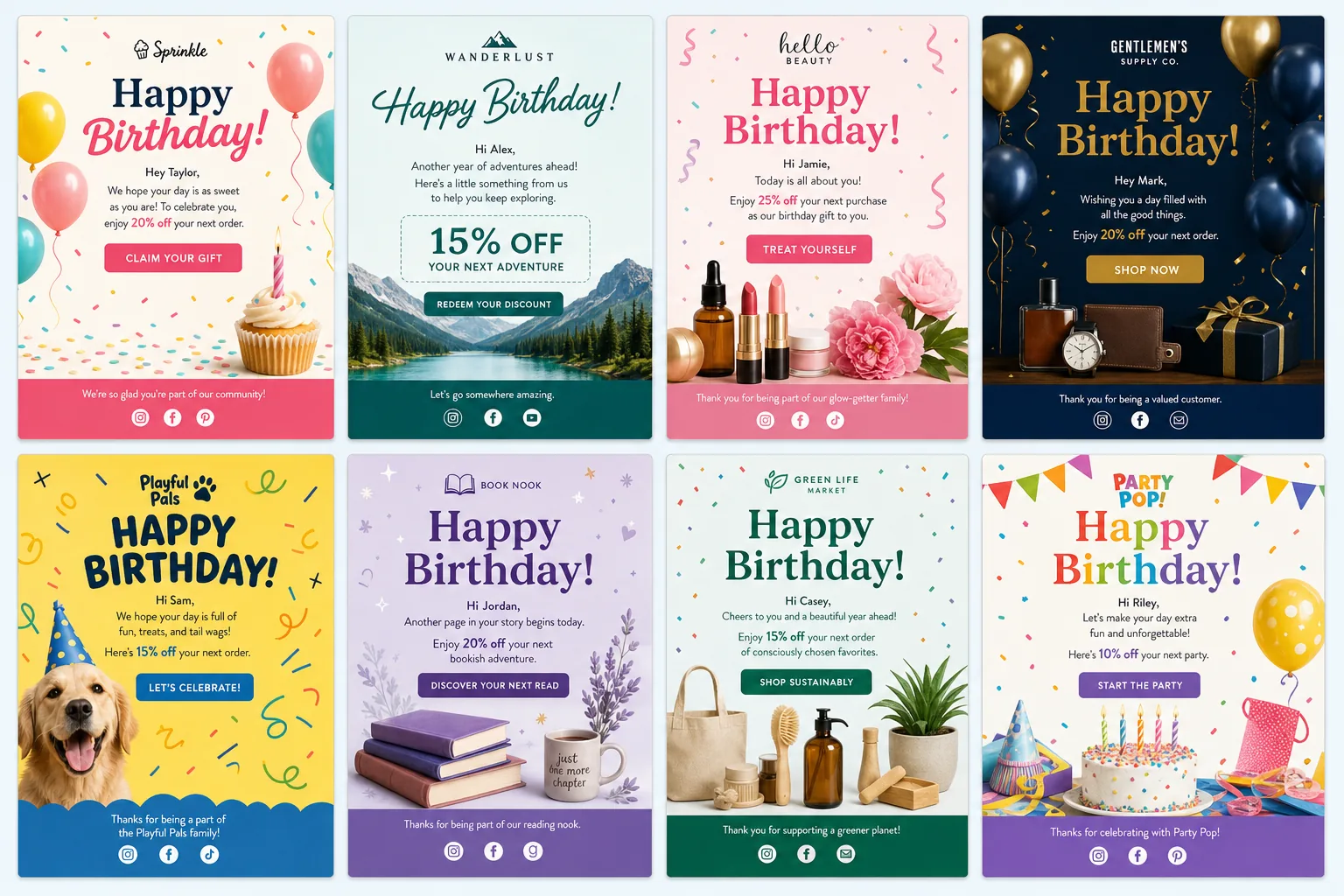 Illustration for 10 Birthday Email Examples With Great Offers: Discounts, Freebies, Subject Lines, and Design Patterns That Convert
